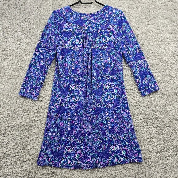 Lilly Pulitzer Aubrey Women Shift Dress Size Small Turtle Print Resort Vacation - Picture 8 of 12